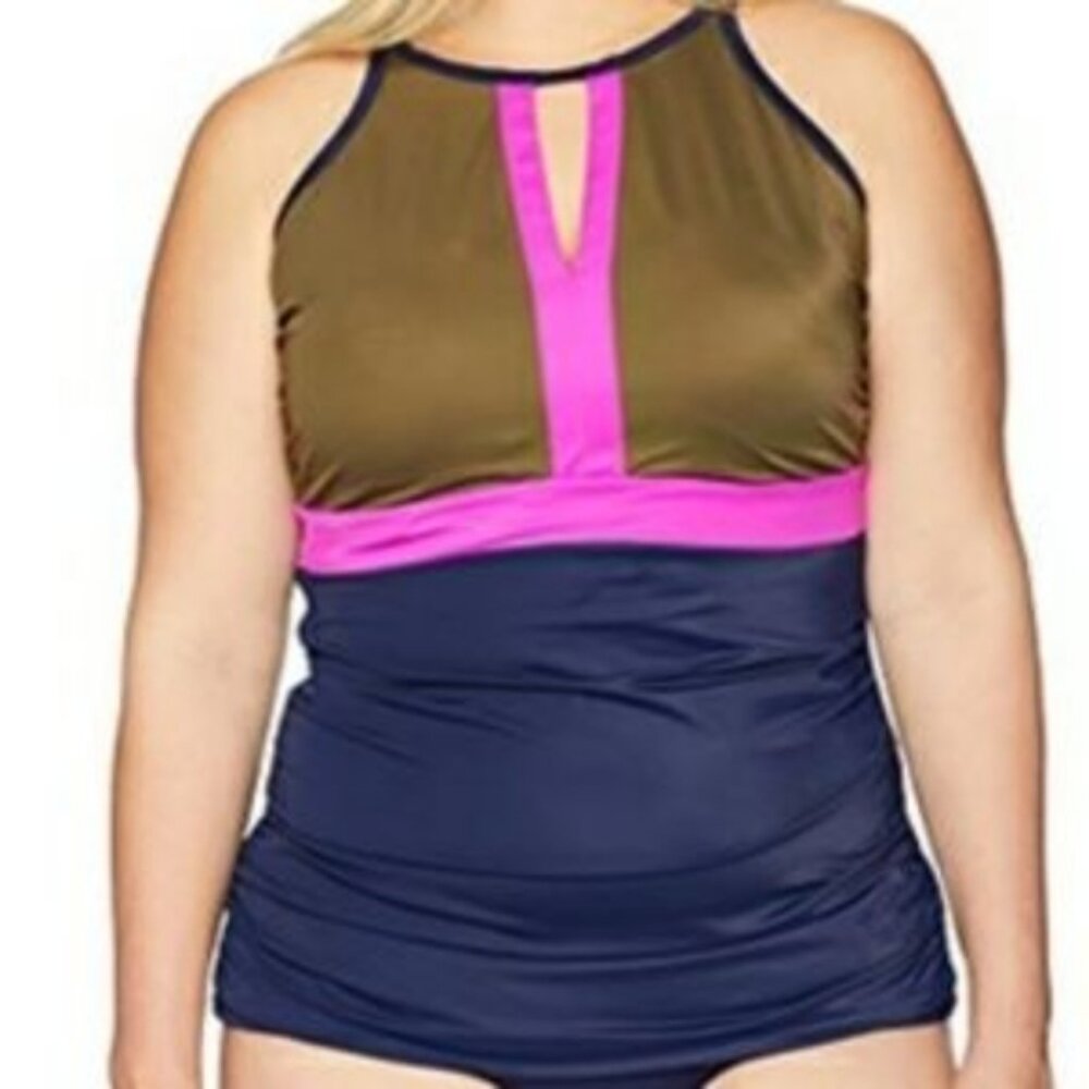 ❤️B2G1 New Coastal Blue🚺 Swimwear Empire Waist Tankini
